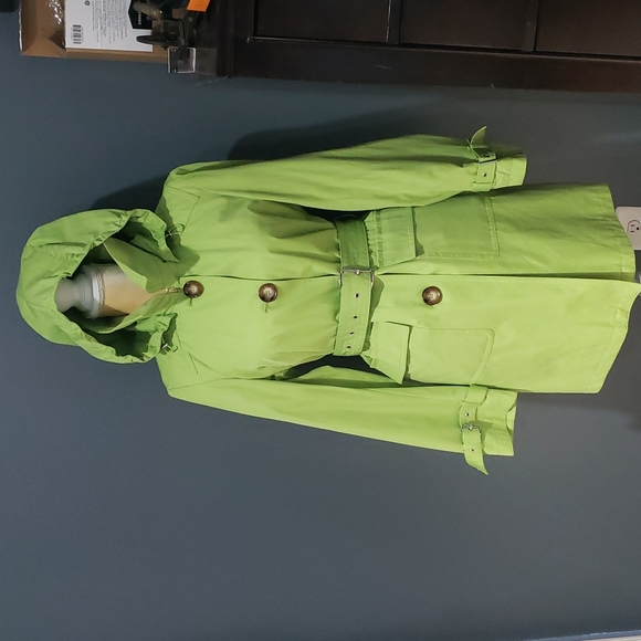 Michael Kors Women's Zip Front Trench Jacket Green Size Small